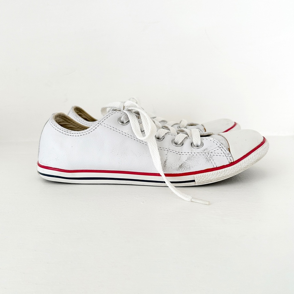 Leather Converse Chuck Taylor All Star low top white sneakers womens US 6 6.5 36